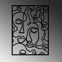 Wallity Faces 2 - Escultura de Pared de Metal Negra